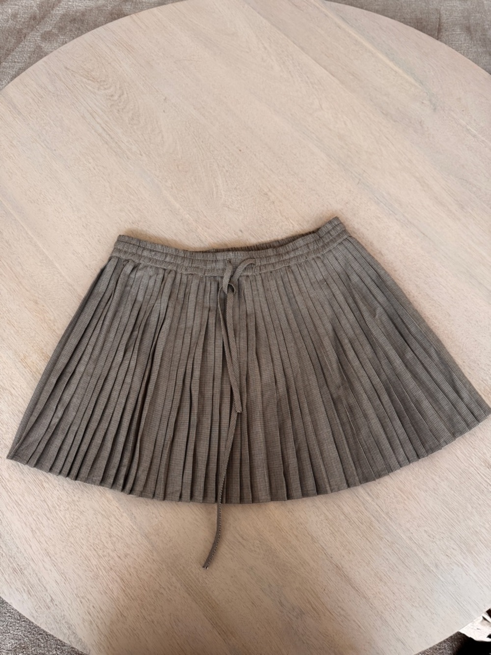 Sandro Brown and Black Houndstooth Pleated Skirt